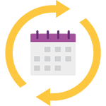 Graduate calendar cycle icon