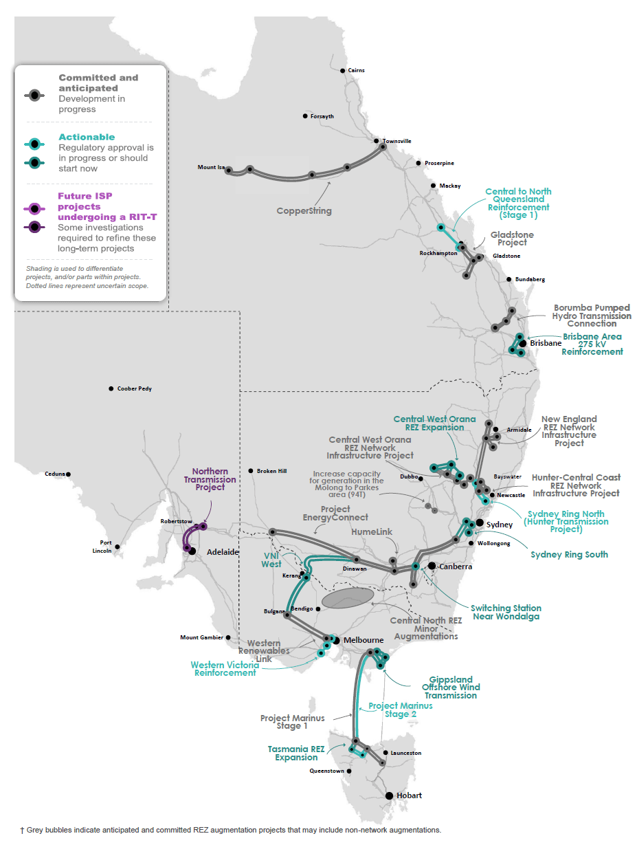 Map of transmission augmentation projects as of December 2025