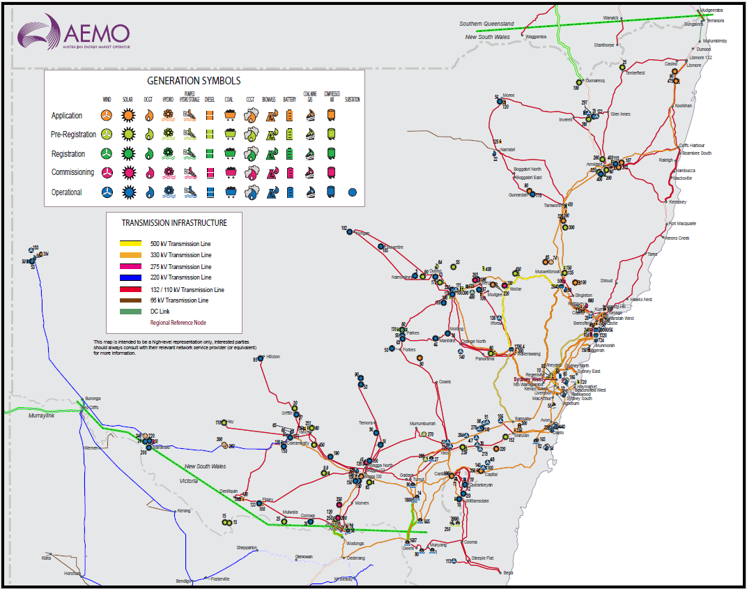 NSW Generation map