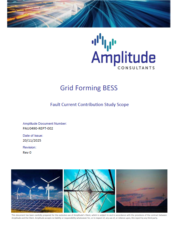 Cover of Grid Forming BESS Fault Current Contribution Study Scope report
